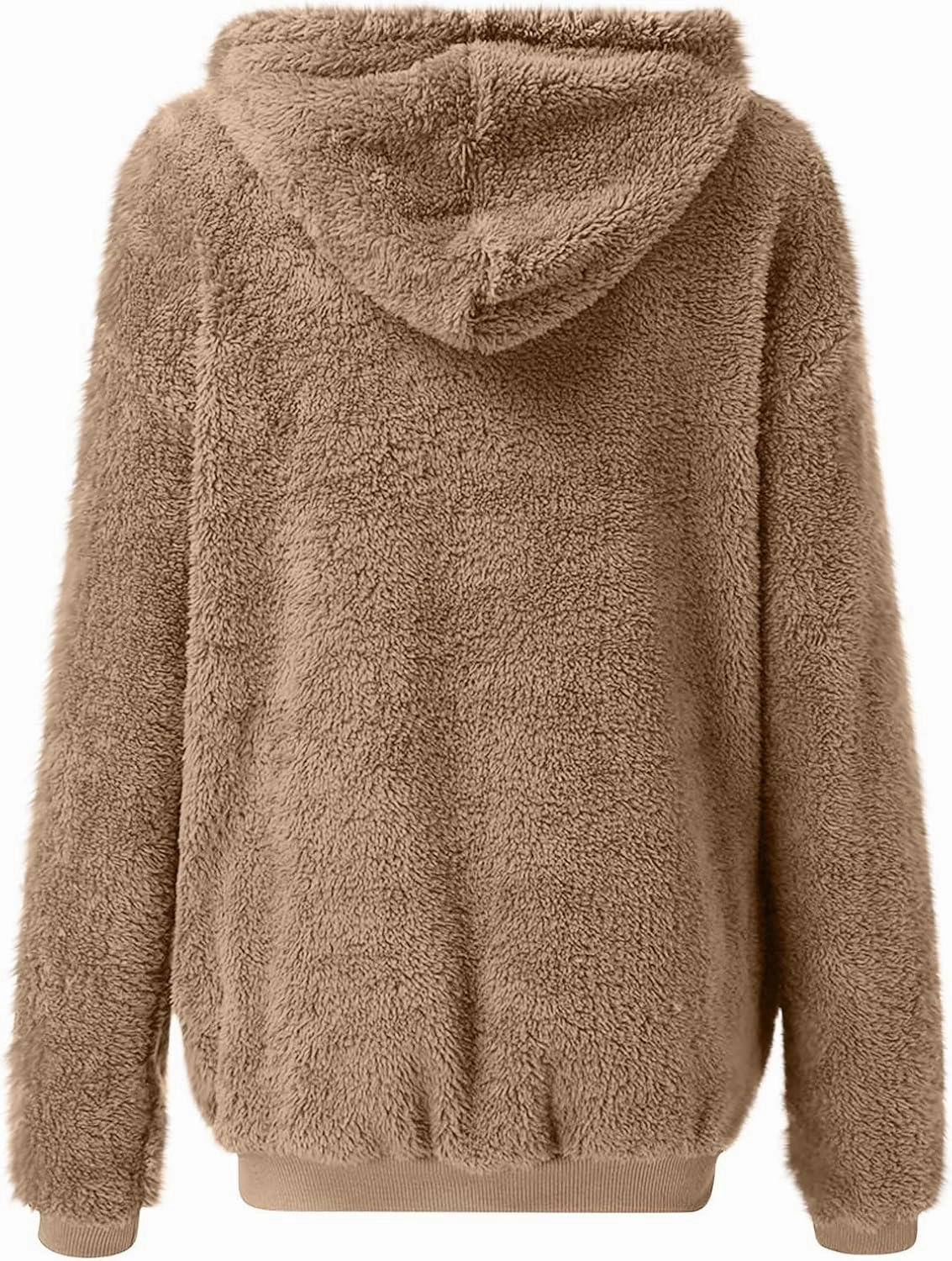 Teddy Coat For Women Plus Size Dressy Casual Fuzzy Fleece Sherpa Jacket Full Zip Up Hooded Fluffy Coats Outwear