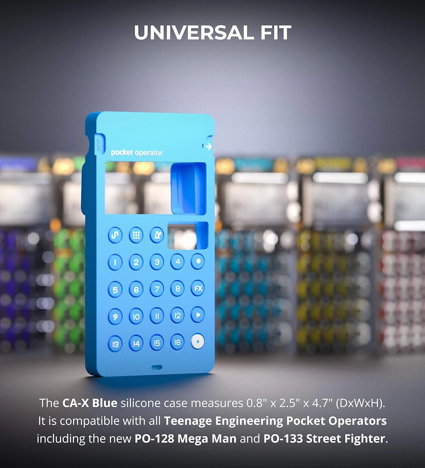 Teenage Engineering CA-X Silicon Pro-Case for Pocket Operators with Built-in Battery Protection and Anti-Slip Feet (Blue).