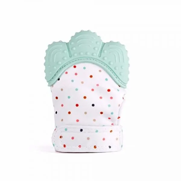 Teether Baby Teething Mittens Gloves Silicone Teething Toys for Baby - Mint Green