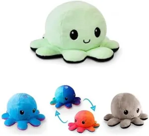 TeeTurtle Reversible Octopus Plushie Bundle - Includes Four Plush - Cute Kawaii Soft Stuffed Animals