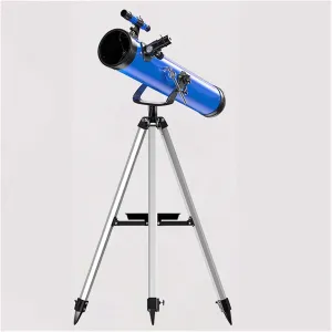 Telescope Astronomic Professional Zoom 875 Times Hd Deep Space Star View Moon Meteor Shower 1.25 inch for Astronomical Observation Silver (Blue)