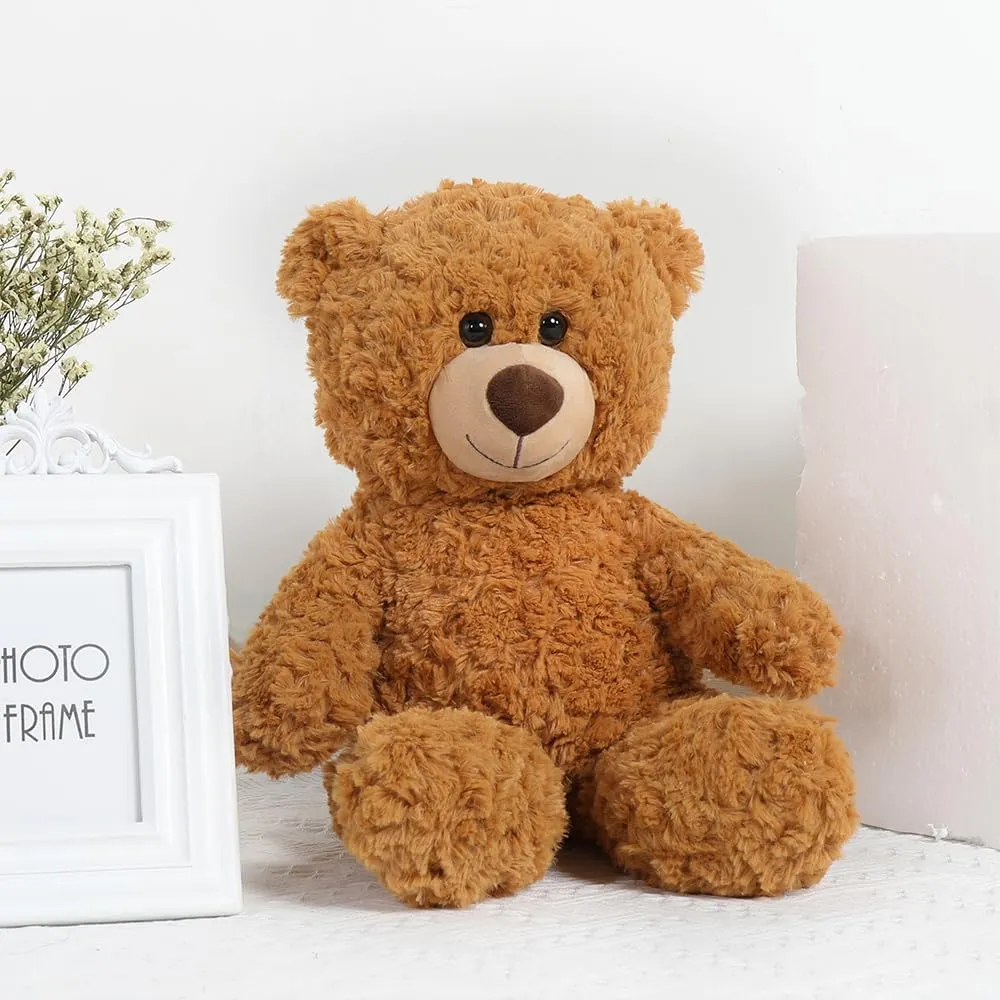 Tezituor Small Teddy Bear Stuffed Animals 18inch, Cute Teddy Bear Plush Toys for Kids Girl Boy, Valentines Bear Plushie Gift for Girlfriend Boyfriend Women Wife, Brown