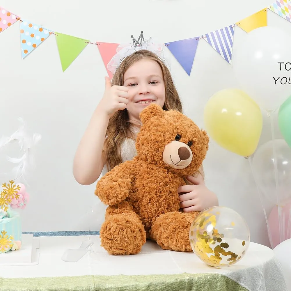Tezituor Small Teddy Bear Stuffed Animals 18inch, Cute Teddy Bear Plush Toys for Kids Girl Boy, Valentines Bear Plushie Gift for Girlfriend Boyfriend Women Wife, Brown