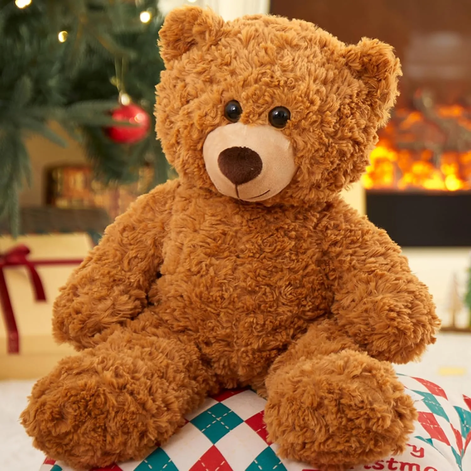 Tezituor Small Teddy Bear Stuffed Animals 18inch, Cute Teddy Bear Plush Toys for Kids Girl Boy, Valentines Bear Plushie Gift for Girlfriend Boyfriend Women Wife, Brown