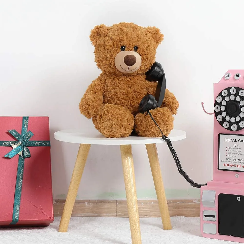 Tezituor Small Teddy Bear Stuffed Animals 18inch, Cute Teddy Bear Plush Toys for Kids Girl Boy, Valentines Bear Plushie Gift for Girlfriend Boyfriend Women Wife, Brown
