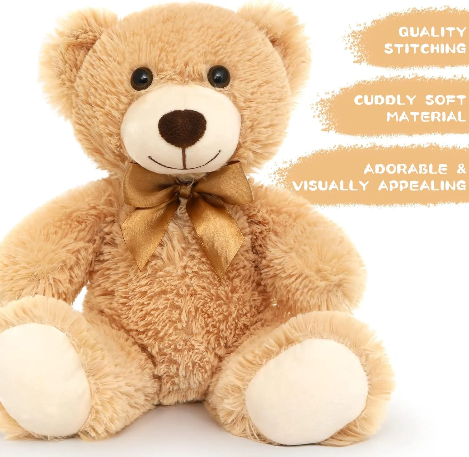 Tezituor Teddy Bear Stuffed Animal Bulk 5 Packs, 14in Small Bulk Teddy Bear Plush, Teddy Bears Centerpiece for Baby Shower, Stuffed Bears Gift for Kids Girlfriend on Christmas, Valentines, Light Brown