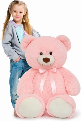 Tezituor 40” Pink Big Teddy Bear, Giant Stuffed Animal Plush,Soft Bear Gifts for Christmas, Birthday,Valentine, Baby Shower.