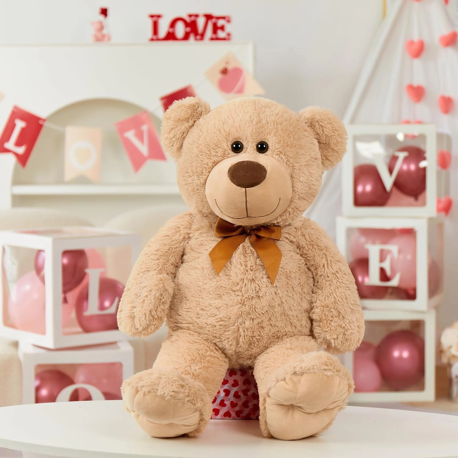Tezituor Brown Teddy Bear Stuffed Animal, 26 inch Large Stuffed Teddy Bear Plush for Girl Boys Girlfriend, Soft Teddy Bear Toy Gift for Baby Shower, Birthday