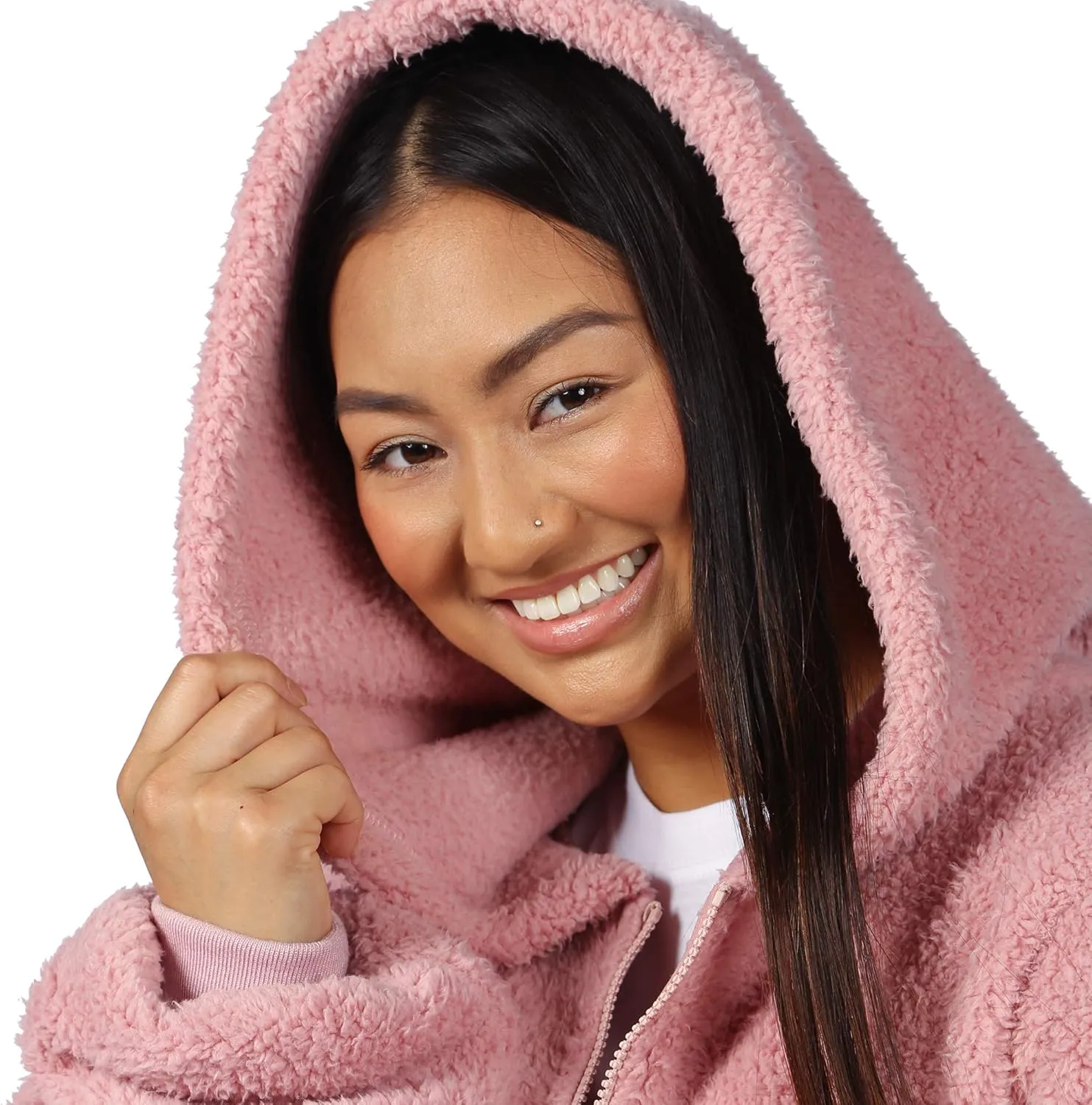 THE COMFY Teddy Bear Quarter-Zip | Sherpa Wearable Blanket with Quarter Length Zipper, Oversized Design with Hood and Pocket, From Shark Tank, for Women & Men, Warm and Cozy Gifts