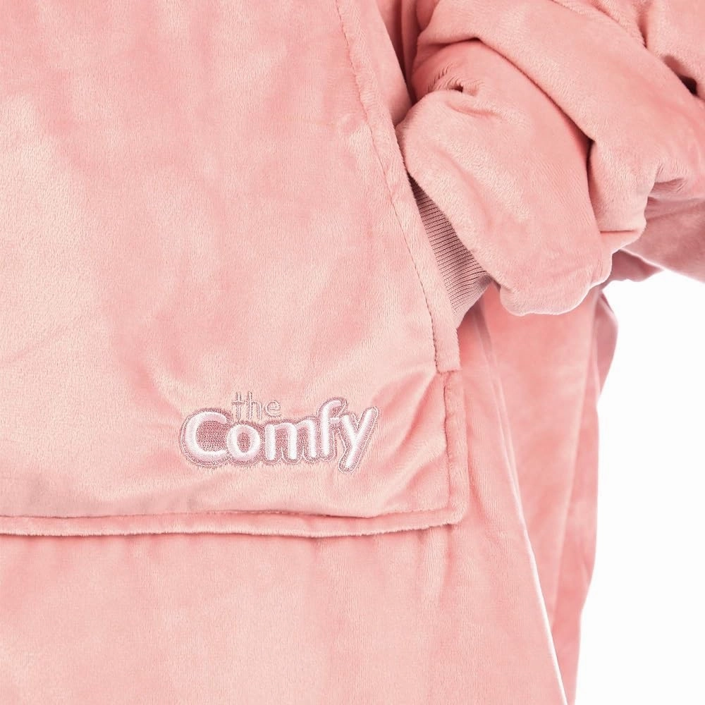 THE COMFY Original | Sherpa Lined Microfiber Fleece Wearable Blanket, Oversized Design with Hood and Pocket from Shark Tank