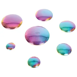 TickiT Sensory Reflective Buttons - Color Burst - Set of 7 - Ages 0m  - Mirrored, Iridescent Discs for Babies and Toddlers - Sensory Stacking Toy