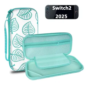 TIKOdirect Carrying Case for Nintendo Switch 2(2025), Shockproof Portable Travel Bag with with 12 Game Card Slots Inner Storage Bag for Switch 2 Console Joy-Con & Accessories, Animal Crossing Green
