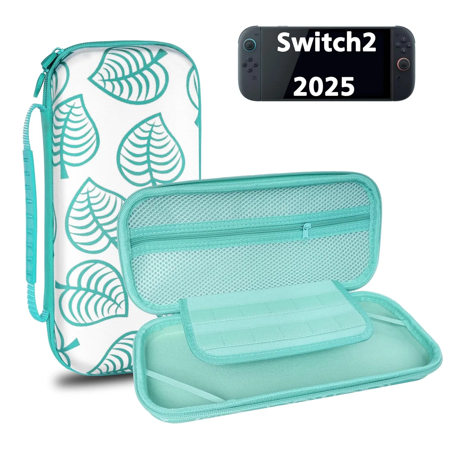 TIKOdirect Carrying Case for Nintendo Switch 2(2025), Shockproof Portable Travel Bag with with 12 Game Card Slots Inner Storage Bag for Switch 2 Console Joy-Con & Accessories, Animal Crossing Green