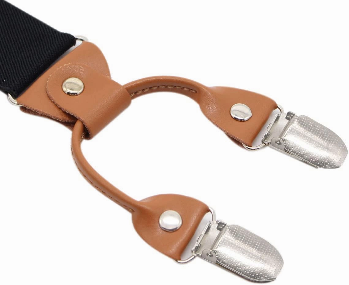 Timiot Men’s Y-Back 4 Metal Clip Elastic Wide Suspenders Perfect For Both Casual&Formal