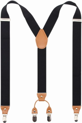 Timiot Men’s Y-Back 4 Metal Clip Elastic Wide Suspenders Perfect For Both Casual&Formal