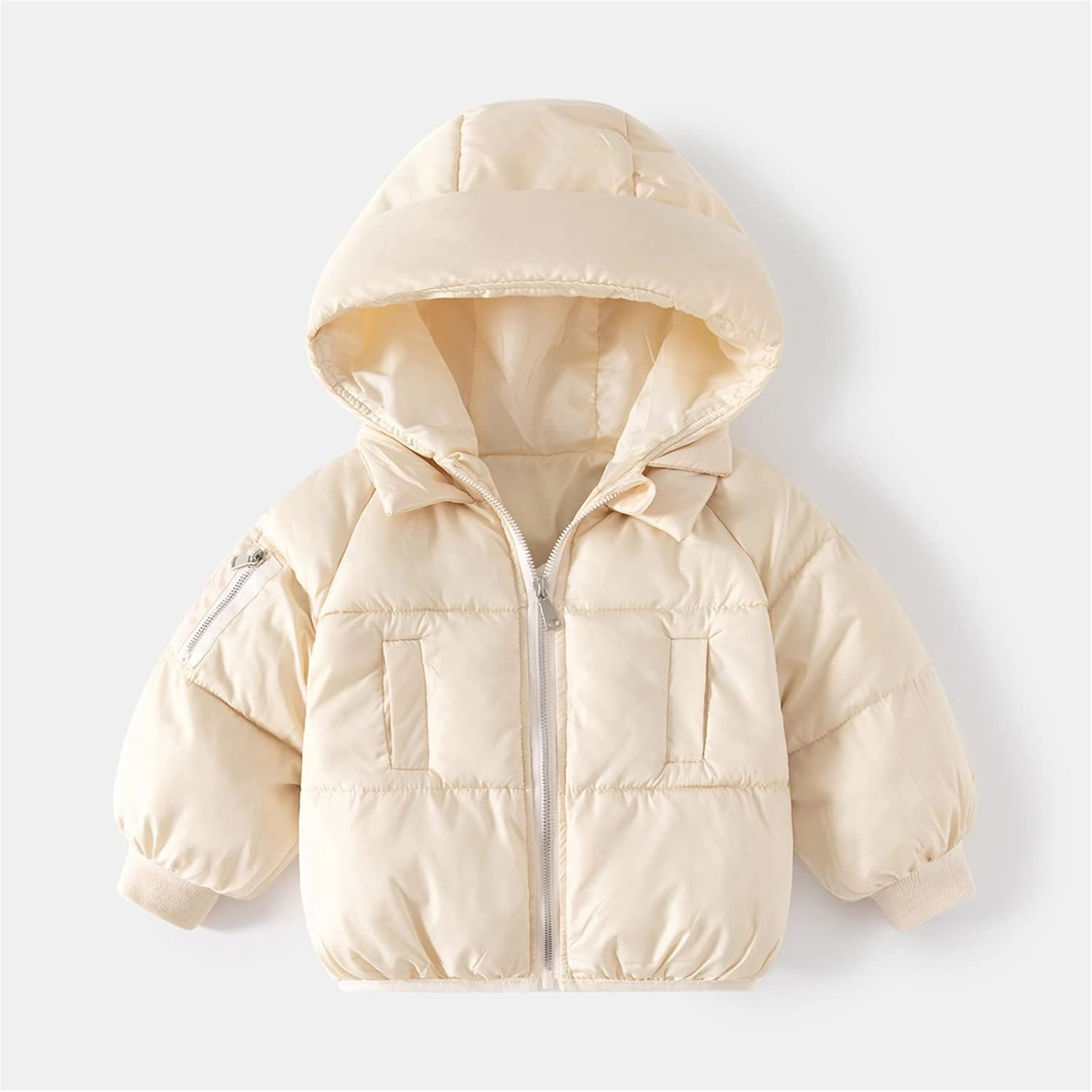Toddler Baby Boys Girls Solid Lightweight Packable Puffer Jacket with Hood Kids Winter Coat Infant Padded Down Jacket