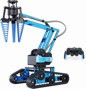 Top Race 15 Channels 2.4G Remote Control Robot Arm | DIY 151 pcs Electronic RC Toys Educational | Alloy Metal Mechanical Robotic Arm Building Kit | Take Apart STEM Hobby Gift Toy for Kids 8  & Adults