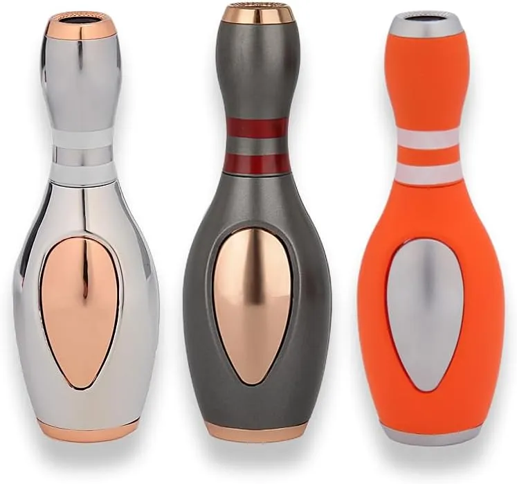Torch Lighter, Cool, Unique Bowling Ball Lighter, Adjustable, Refillable, Windproof Lighter, Gift for Men(No Butane Fuel)(Black)