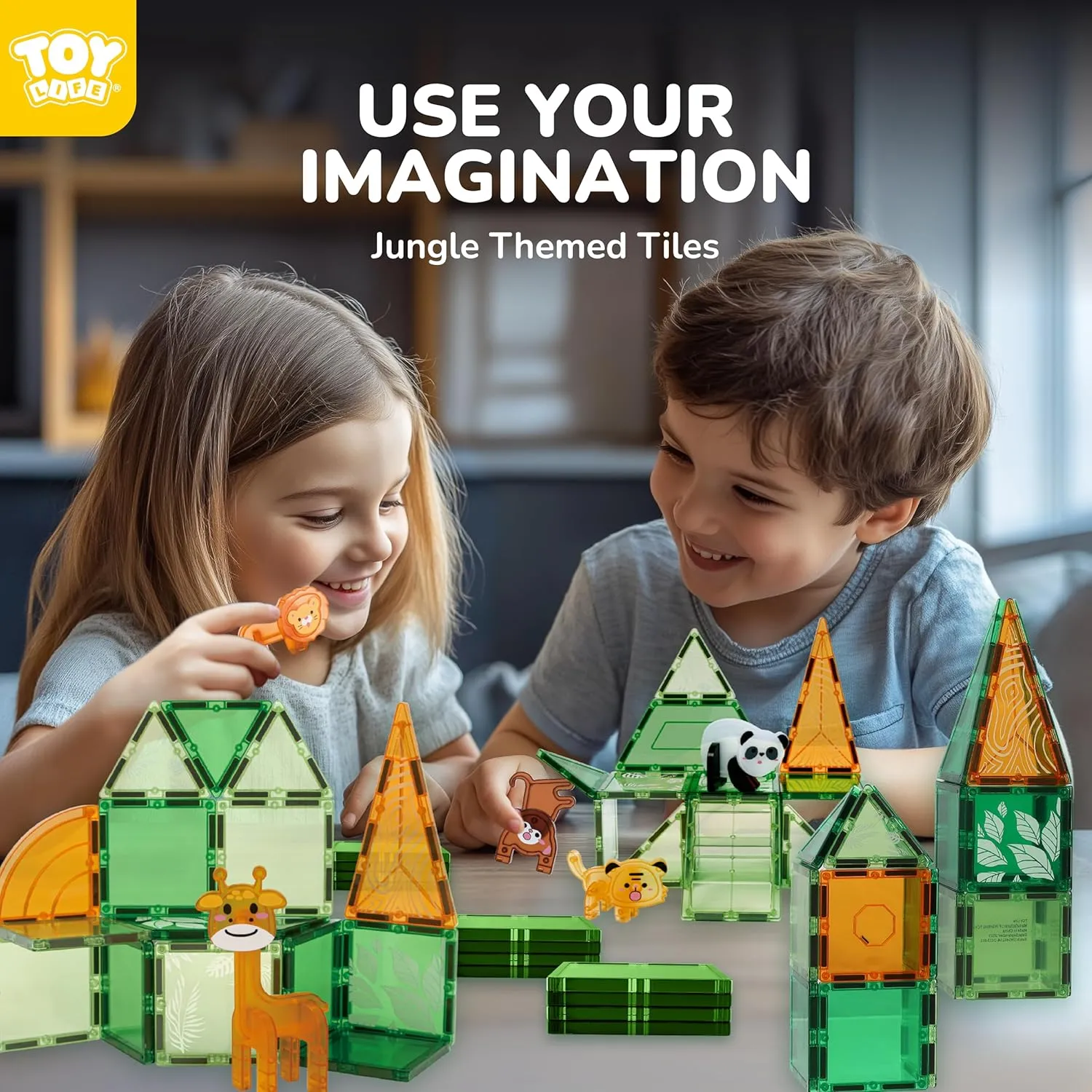 TOY Life Magnetic Tiles for Toddlers 3-5 56 Pcs Magnet Blocks for Kids Ages 4-8 STEM Magnet Tiles Toys Building Tile Christmas Birthday Gift for Boys and Girls