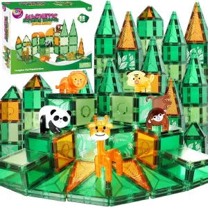 TOY Life Magnetic Tiles for Toddlers 3-5 56 Pcs Magnet Blocks for Kids Ages 4-8 STEM Magnet Tiles Toys Building Tile Christmas Birthday Gift for Boys and Girls