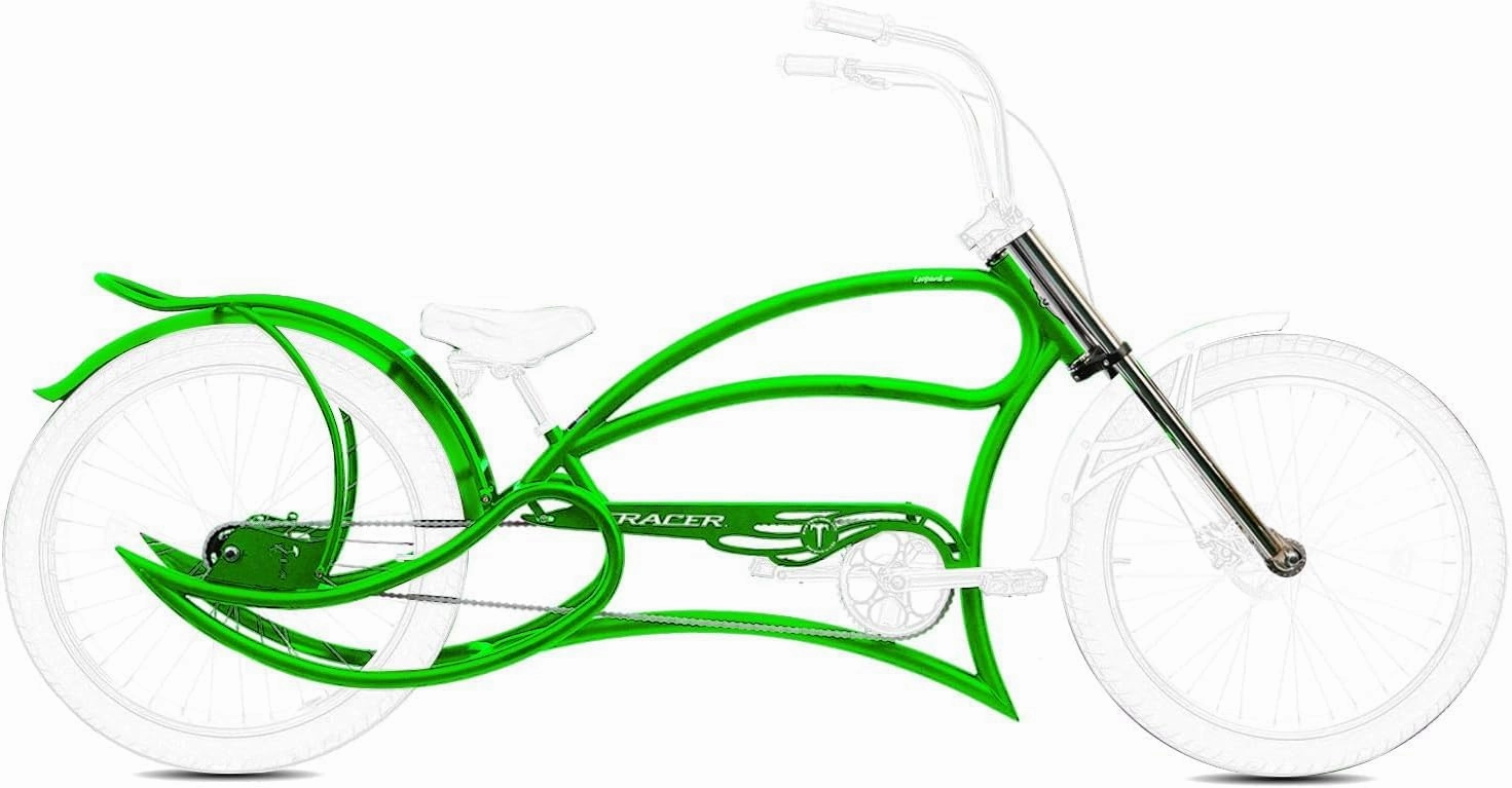 Tracer FM Leopard 26inch Stretch Steel Cruiser E-Bike Frame Cruiser Bike Frame, Include Triple Tree Fork and Chain Guard Multi-Color
