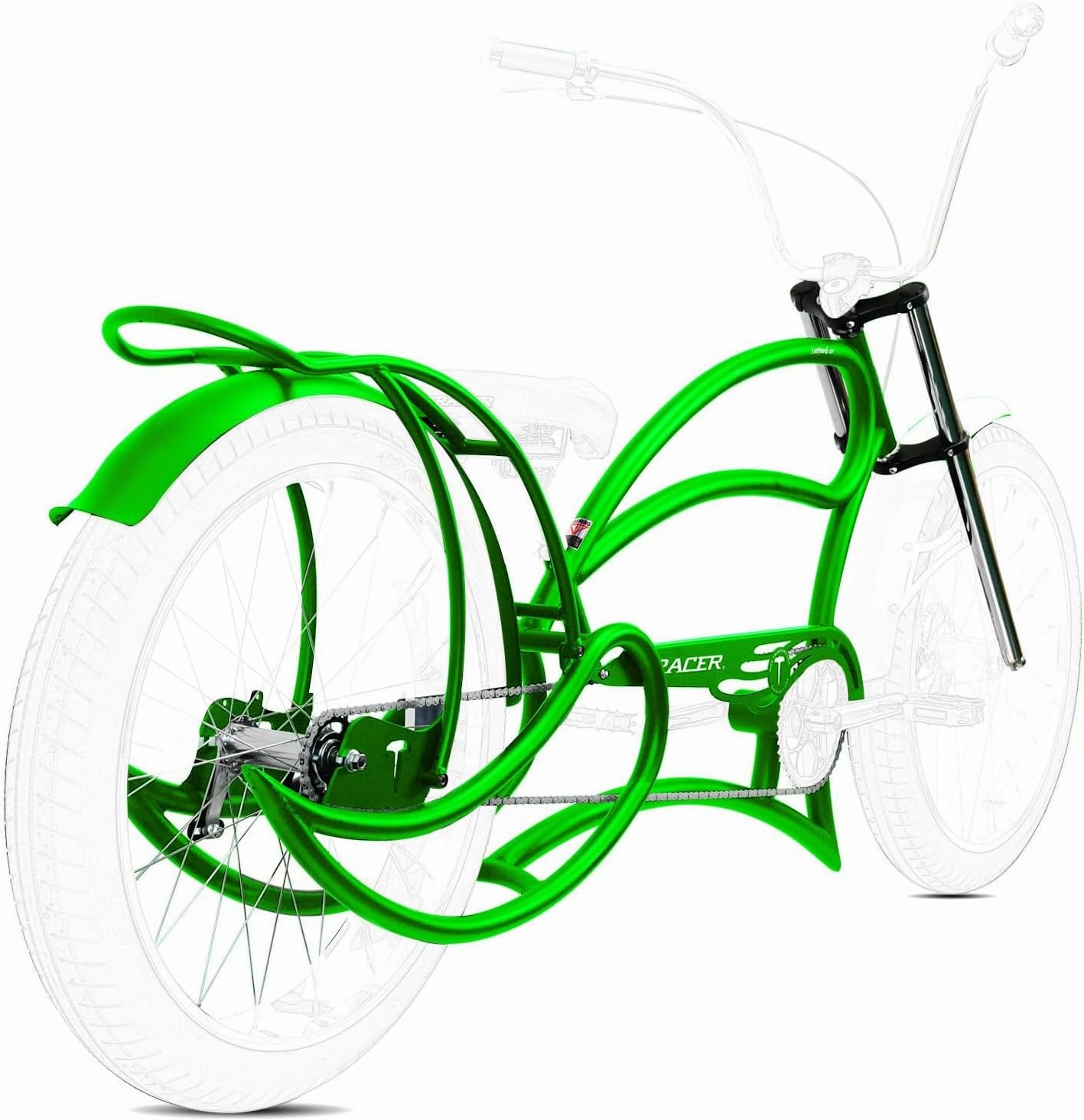 Tracer FM Leopard 26inch Stretch Steel Cruiser E-Bike Frame Cruiser Bike Frame, Include Triple Tree Fork and Chain Guard Multi-Color