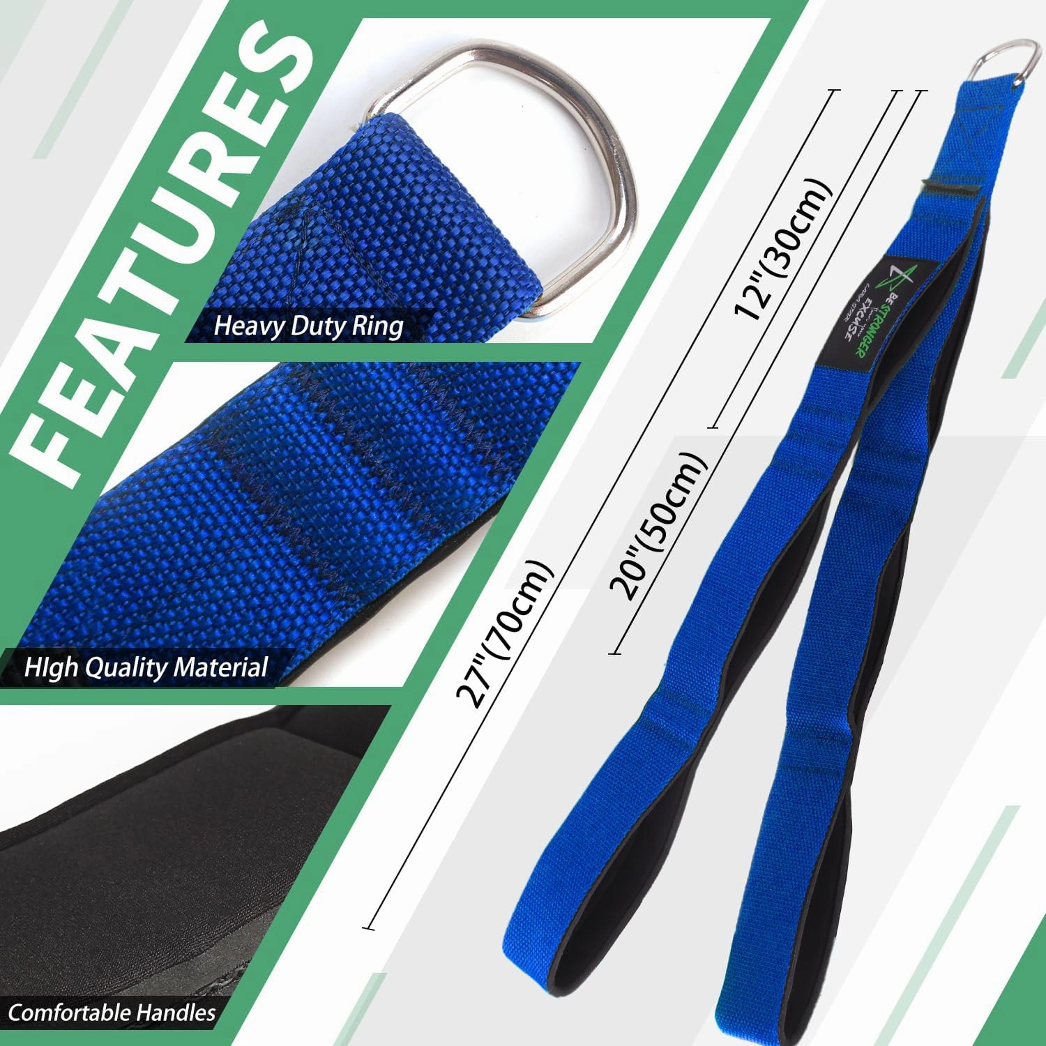 Tricep Rope Cable Attachment Adustable Length (24-54 Inch) ,Ideal Alternative for 27 36 48 Inch Long Tricep Ropes, Greater Range of Motion,Pull Down Rope Extension Straps Cable Crossover Accessories