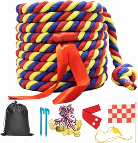 Tug of War Rope for Kids and Adults, 20/40/60FT Tug a War Rope for Outdoor Games Field Day Family Reunion Birthday Games, Outside Activities Yard Backyard Lawn Picnic Games, Team Building Games