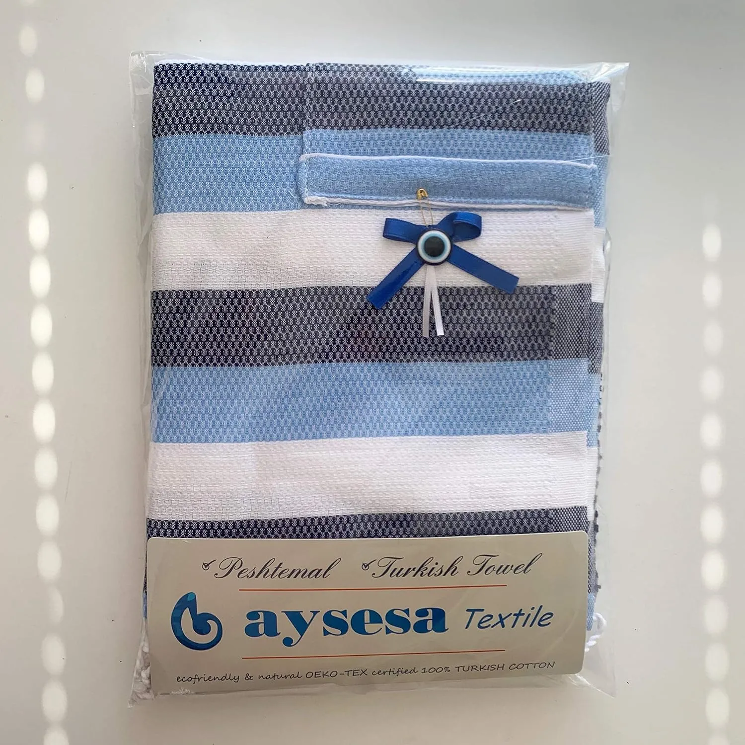 Turkish Beach Towel Extra-Thick & Oversized w/Pocket 100% OekoTex Cotton Blanket (38x75) ShoreSecrets-Warm! Collection | Made in Turkiye