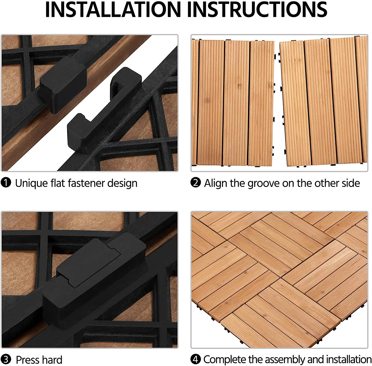 UltraShield Naturale 1 ft. x 1 ft. Quick Deck Outdoor Composite Deck Tile in Brown (27 sq. ft. per Box)