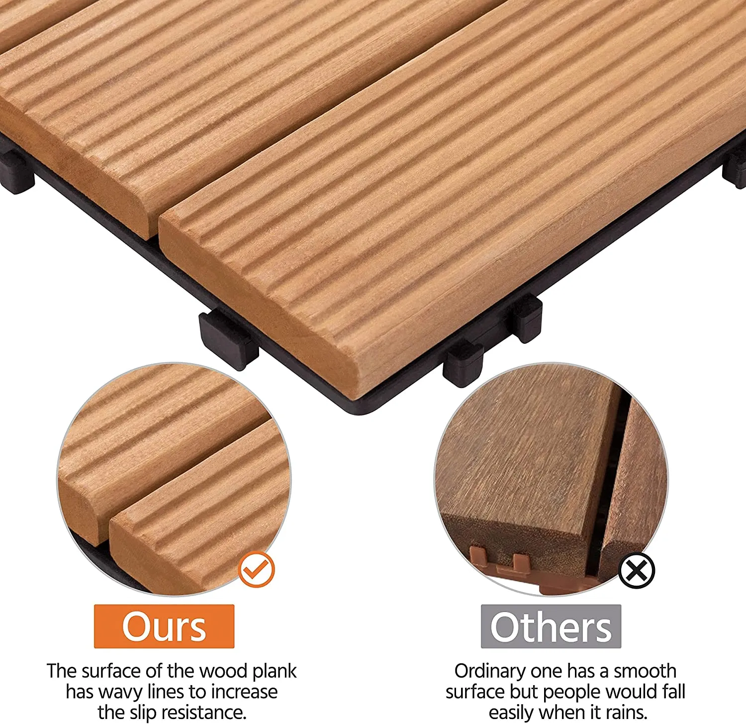 UltraShield Naturale 1 ft. x 1 ft. Quick Deck Outdoor Composite Deck Tile in Brown (27 sq. ft. per Box)