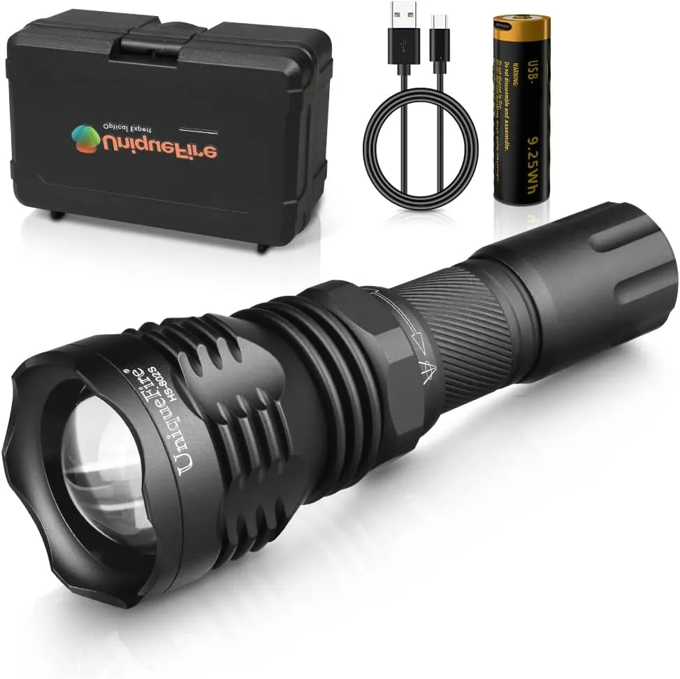 UniqueFire Mini 940nm IR Illuminator Flashlight Lights for Night Vision Scope, Adjustable Focus LED Infrared Torch Light 3 Modes & Quick Removal of The Replacement Pill Function, Contains Battery