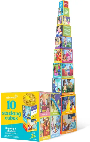 Upbounders® Stacking & Nesting Blocks | FSC®-Certified Educational Toy for Toddlers 2  | Montessori-Inspired Learning Toy with Career-Themed Illustrations | Develops Fine Motor & Cognitive Skills