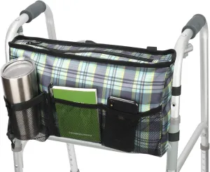 Update Walker Bag Hand Free Storage Bag Walker Attachment Handicap Basket Pouch for Rollator, Wheelchair, Folding Walkers (Colorful-Green)