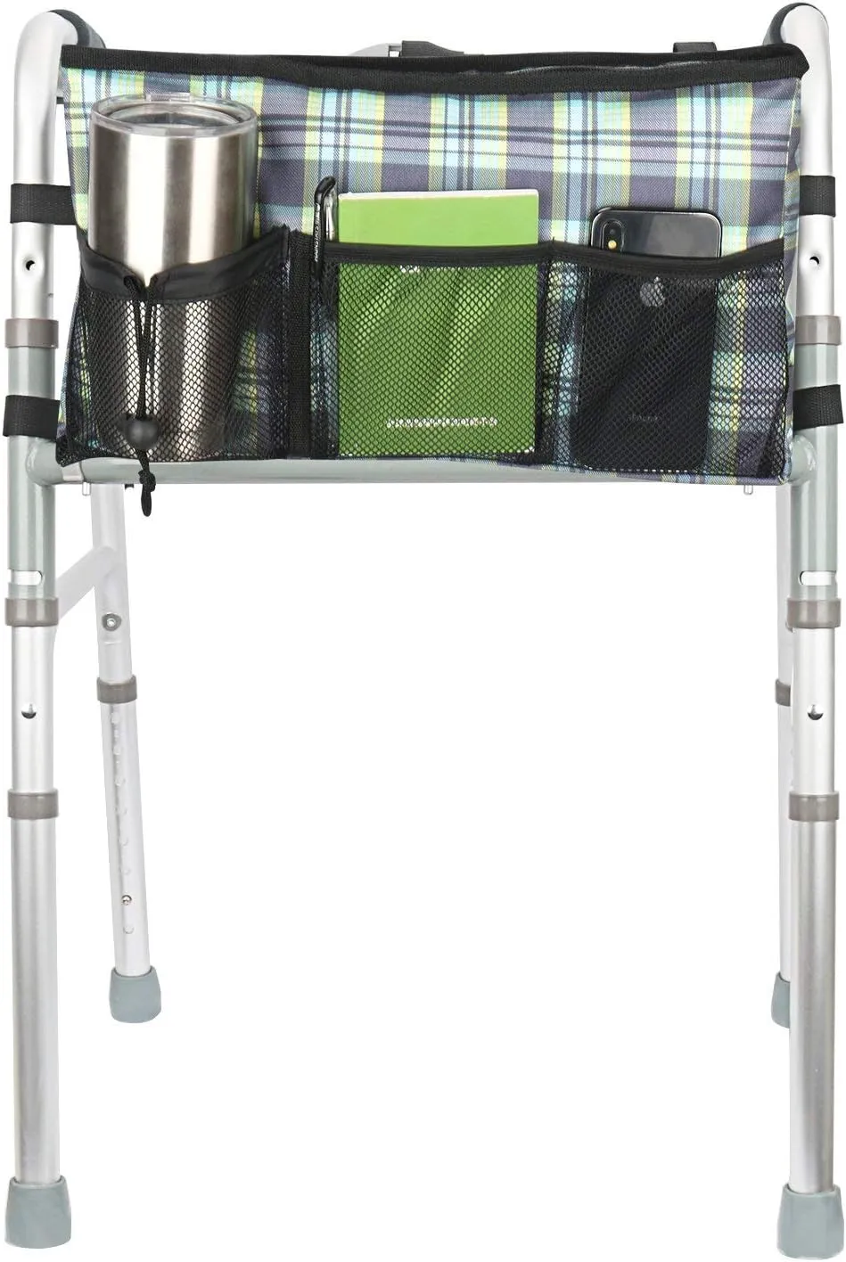 Update Walker Bag Hand Free Storage Bag Walker Attachment Handicap Basket Pouch for Rollator, Wheelchair, Folding Walkers (Colorful-Green)