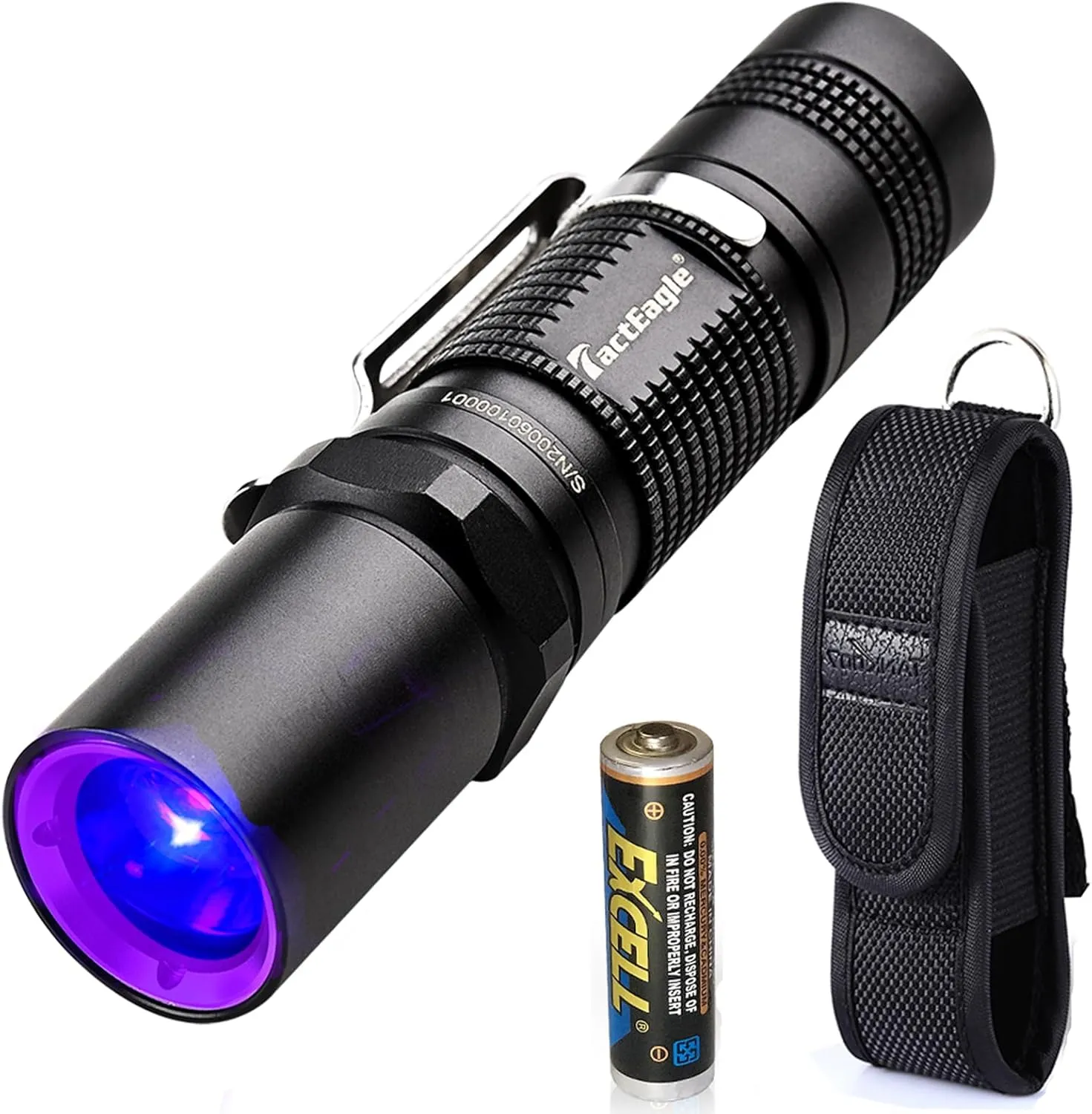 UV Light Flashlight 365nm Black Light Flashlight UVA-T1 Max 3000mW High Power for UV Resin Glue Curing, Rocks and Minerals Glowing, Pet Cat Pee Urine Stain Detecting