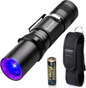 UV Light Flashlight 365nm Black Light Flashlight UVA-T1 Max 3000mW High Power for UV Resin Glue Curing, Rocks and Minerals Glowing, Pet Cat Pee Urine Stain Detecting