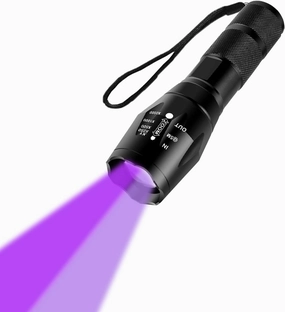 UV Flashlight 365nm & 395nm Wood's Lamp Black Light Ultraviolet Flashlight LED Torch Pet Detector for Dog Urine Pet Stains Scorpions Resin Curing
