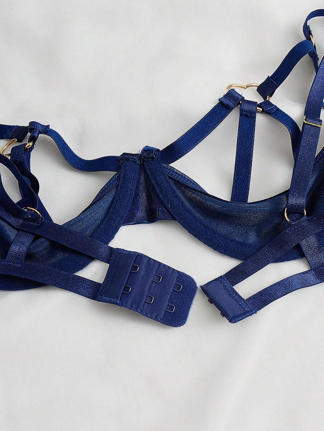 Verdusa Women's 2 Piece Cut Out Underwire Sexy See Through Bra and Panty Lingerie Sets