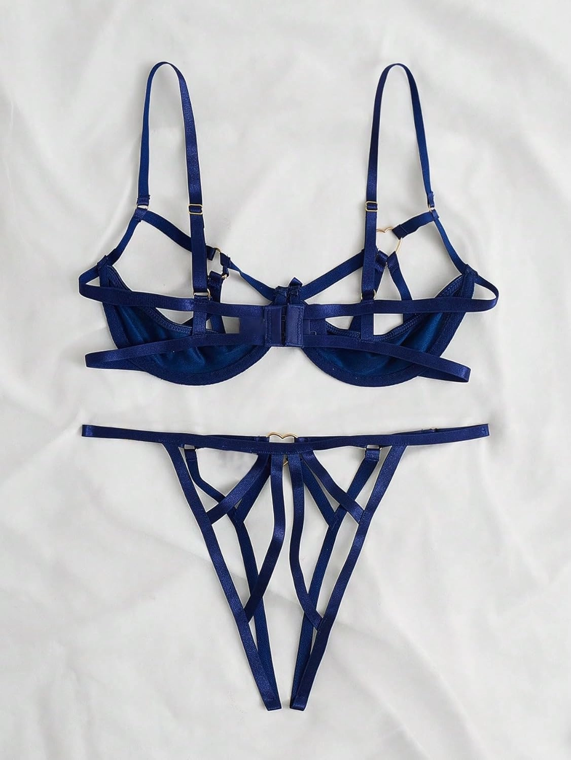 Verdusa Women's 2 Piece Cut Out Underwire Sexy See Through Bra and Panty Lingerie Sets