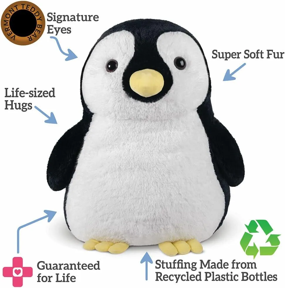 Vermont Teddy Bear Giant Penguin Stuffed Animal - 28 Inches Stuffed Penguin Plush from Giant Cuddle Collection - Fluffy, Collectible Plushies for Kids & Adults - Crafted in The USA