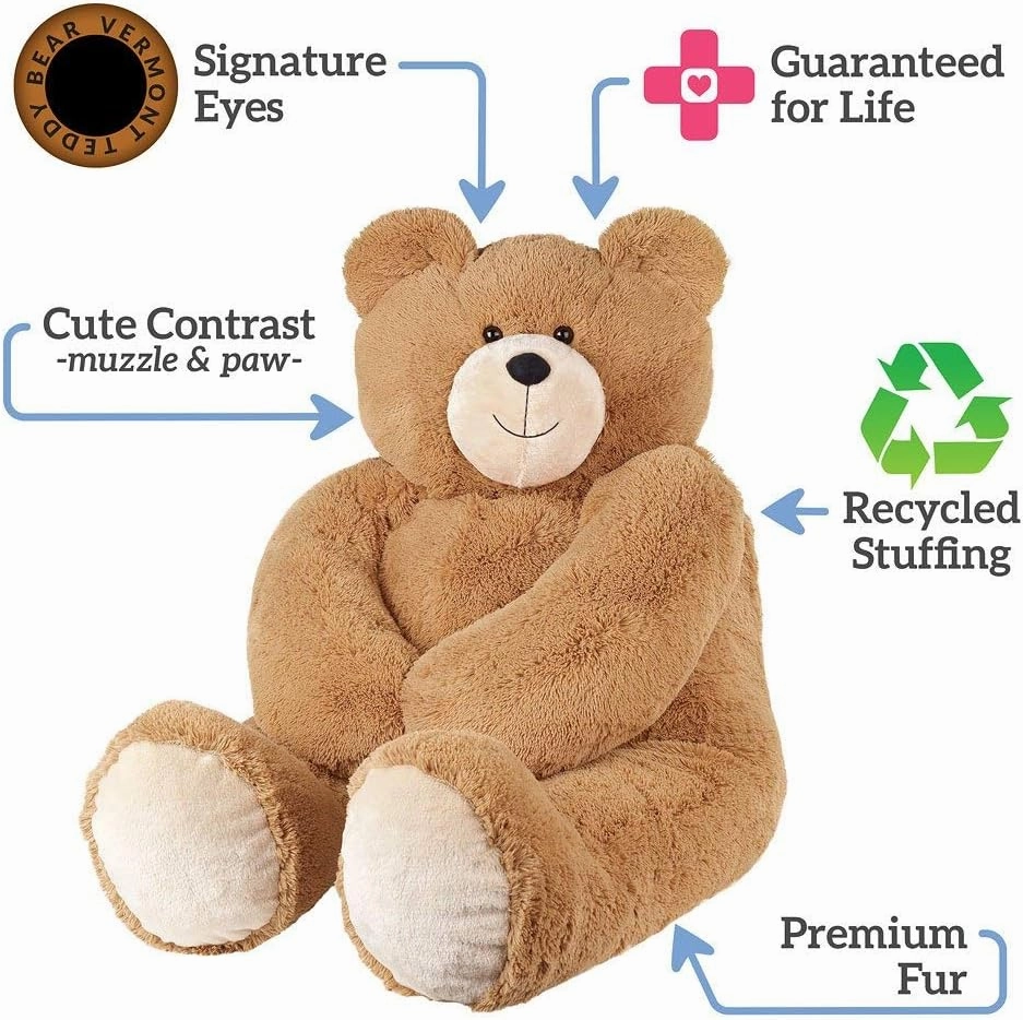 Vermont Teddy Bear Giant Stuffed Animals - Life Size Teddy Bear, 6 Foot, 6 FT, 72"