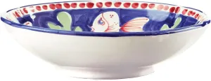 Vietri Campagna Pesce Coupe Pasta Bowl, 8.75" Earthenware Dining & Kitchen Dish, Microwave & Dishwasher Safe