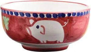 Vietri Campagna Porco Soup/Cereal Bowl, 5" D Earthenware Dining & Kitchen Dish, Microwave & Dishwasher Safe