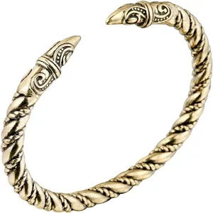 Viking Bracelet Men's Odin's Raven Heads Ragnar Arm Ring Norse Torc Jewelry Pagan