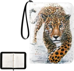 Vikko OTVEE Card Binder African Animals Jaguar Trading Card Album with 50 Removable Sleeves Fits 400 Cards, g335514645p929c989s2222