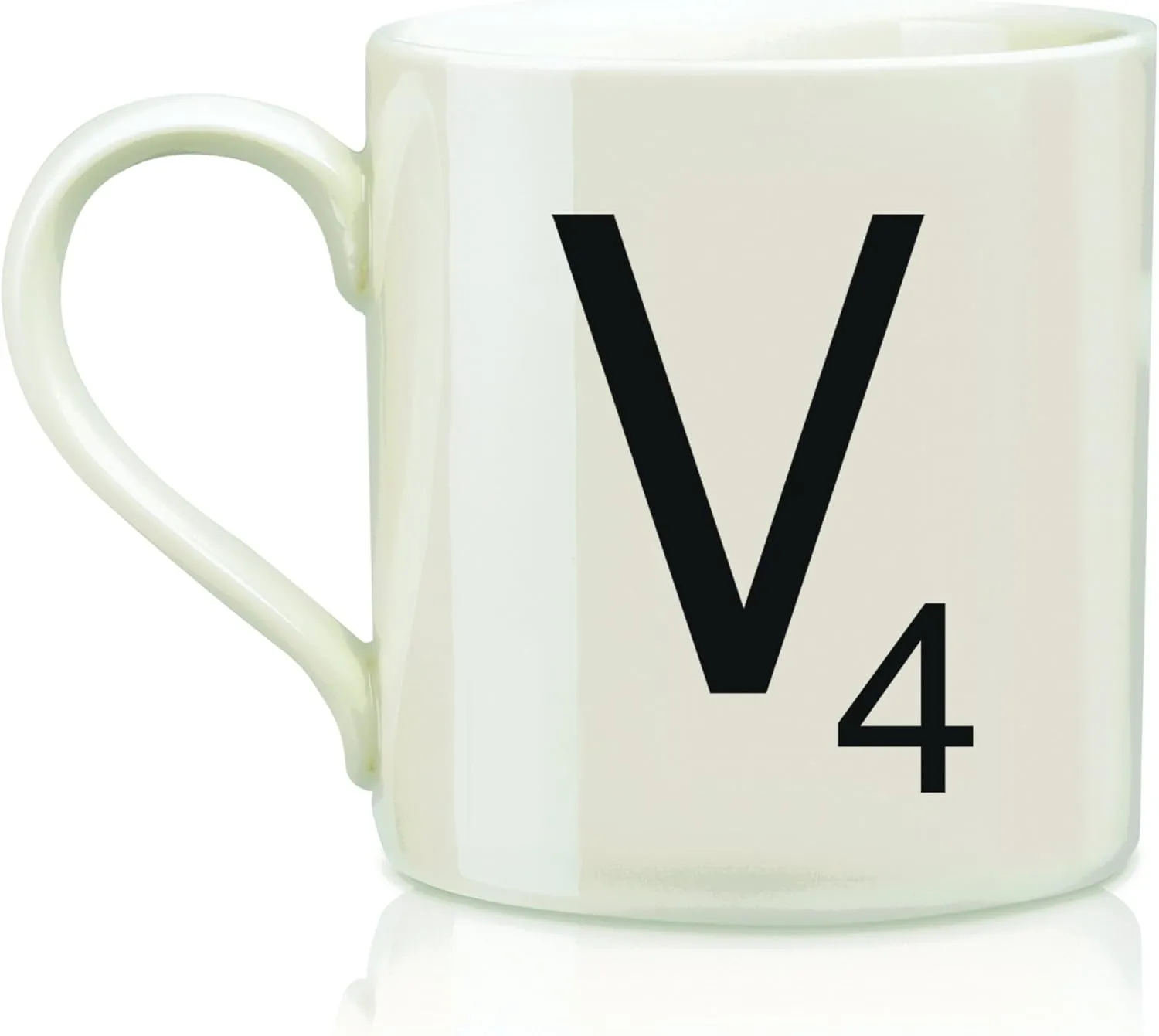 Vintage Ceramic Letter "V" Tile Coffee Mug