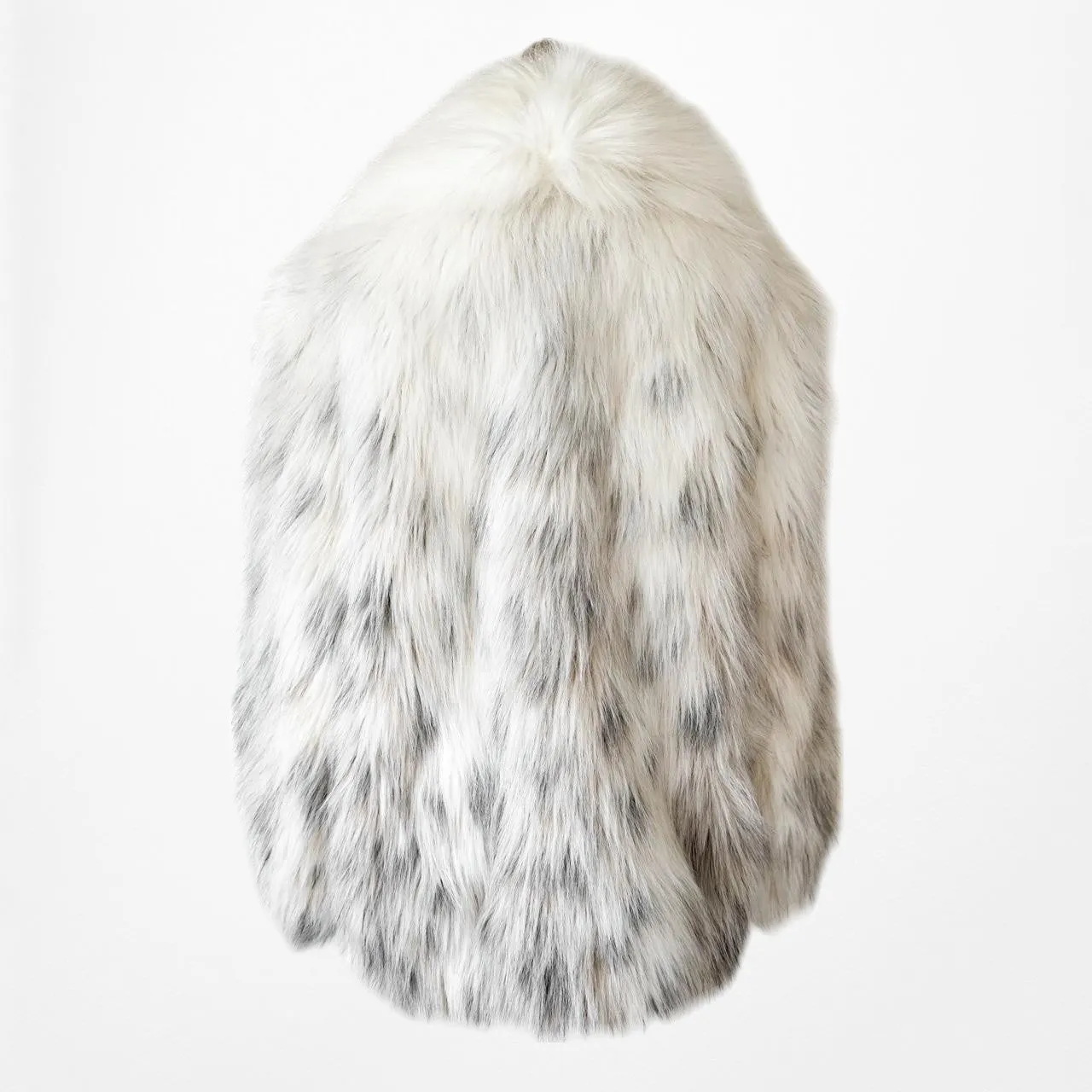 Vintage Off White Printed Faux Fur Fluffy Teddy Bear Coat Jacket Size L