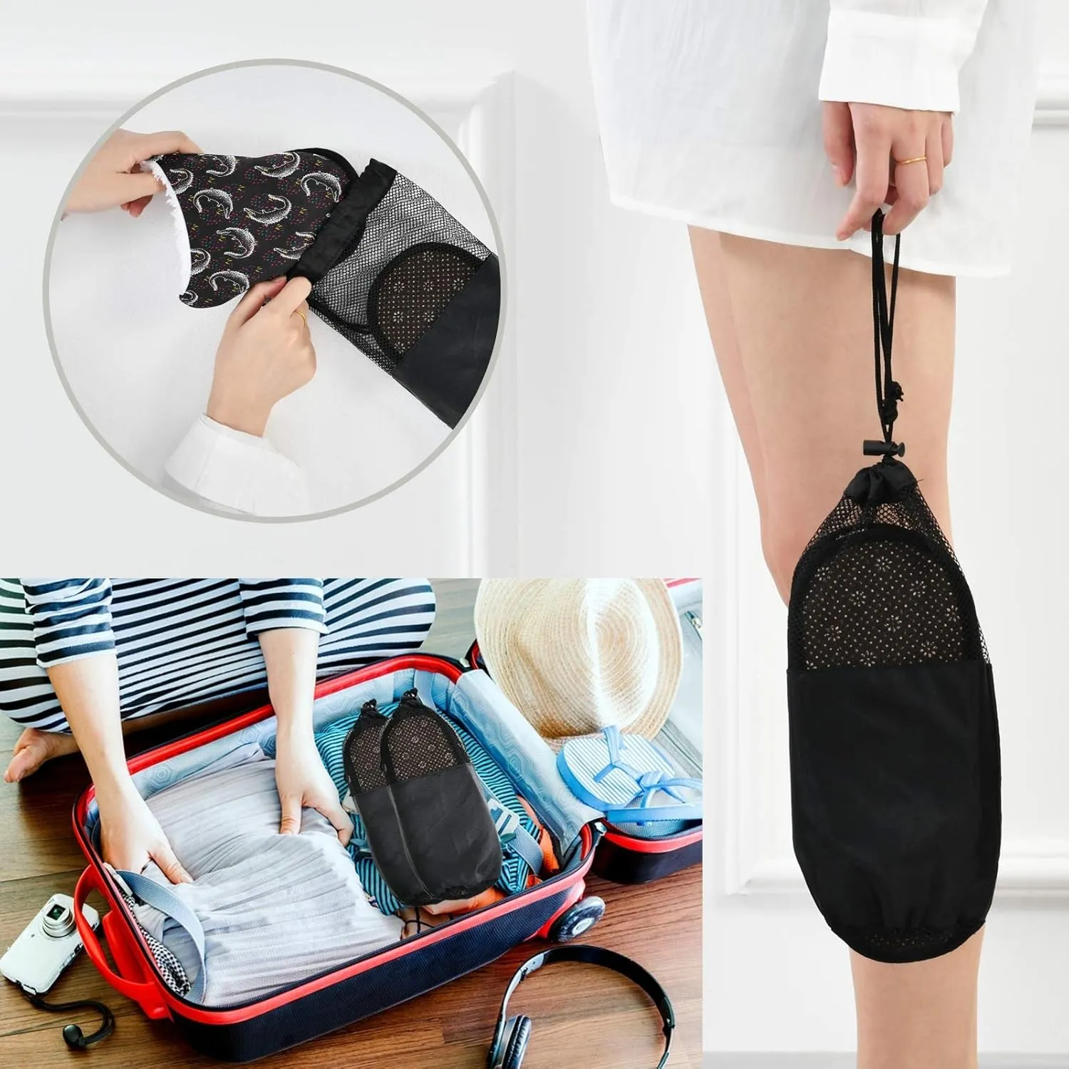 visesunny Black Crocodile Animal Slippers for Women Mens Winter Warm Memory Foam Cotton Home Slippers Soft Plush Fleece Slip on House Slippers for Girls Indoor Outdoor Shoes