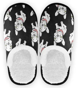 visesunny French Bulldog Animal Slippers for Women Mens Winter Warm Memory Foam Cotton Home Slippers Soft Plush Fleece Slip on House Slippers for Girls Indoor Outdoor Shoes